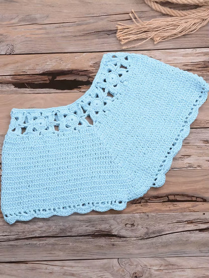 Bikini 2022 Knitting Swimsuit Crochet Bikini Bohemia Style off Shoulder High Neck Bathing Beach Bikinis Handmade Crochet Bikini