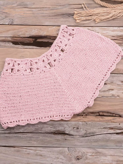 Bikini 2022 Knitting Swimsuit Crochet Bikini Bohemia Style off Shoulder High Neck Bathing Beach Bikinis Handmade Crochet Bikini